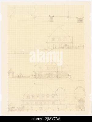 Rüster Emil (1883-1949), Villa am Hang (1917): 4 Aufrufe. Bleistift auf Papier, 60,5 x 48,3 cm (einschließlich Scankanten) Stockfoto