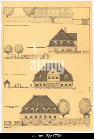 Rüster Emil (1883-1949), Villa am Hang (04,1917): 4 Aufrufe 1: 100. Kohle und Bleistift auf Transparent, 62 x 43,7 cm (einschließlich Scankanten) Stockfoto