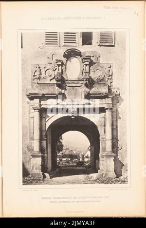 N.N., Schloss Wilhelmsburg, Schmalkalden. (Aus: Denkmäler der deutschen Renaissance, hrsg. K.E.O. Fritsch, 4.bd., Berlin 1891.) (1891-1891): Hauptportal anzeigen. Leichter Druck auf Papier, 47,1 x 31,5 cm (einschließlich Scankanten) Stockfoto