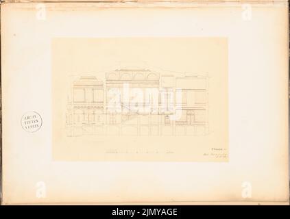 Bohnstedt Ludwig Franz Karl (1822-1885), Kunsthalle. (Aus: Wettbewerbsfähige Designs. Fotografien von Bohnstedts Entwürfen, 1857-1864.) (1863): Querschnitt A B. Foto auf Papier, 32,3 x 45,5 cm (einschließlich Scankanten) Stockfoto