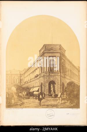 Bohnstedt Ludwig Franz Karl (1822-1885), Hallengebäude für Frankfurt am Main. (Aus: Wettbewerbsfähige Designs. Fotografien von Bohnstedts Entwürfen, 1857-1864.) (1857-1864): Perspektivische Ansicht. Foto auf Papier, 45,8 x 31,6 cm (einschließlich Scankanten) Stockfoto