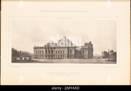 Eisenlohr & Weigle, Parlamentsgebäude für den Deutschen Reichstag in Berlin 1882. (Aus: Sammelmappe mit hervorragenden Wettbewerbsmotiven H. 6, hrsg. x 46,6 cm (inkl. Kanten scannen) Stockfoto