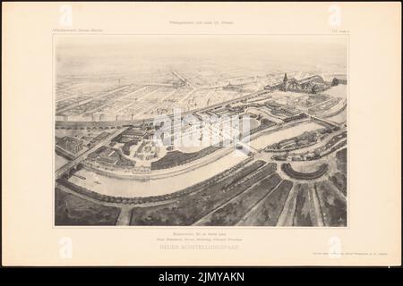 Eberstadt R., Groß-Berlin 1910 Wettbewerb. Neuer Ausstellungspark. (Aus Richtung Groß-Berlin Competition. Die preisgekrönten Entwürfe mit erläuternden Berichten, Berlin (1911-1911): Perspective View. Druck auf Papier, 32,3 x 48,5 cm (inkl. Kanten scannen) Stockfoto