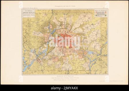 Eberstadt R., Groß-Berlin 1910 Wettbewerb. (Aus Richtung Groß-Berlin Competition. Die preisgekrönten Entwürfe mit erläuternden Berichten, Berlin 19 (1911-1911): Entwicklungsplan. Druck auf Papier, 32,4 x 48,5 cm (inkl. Kanten scannen) Stockfoto