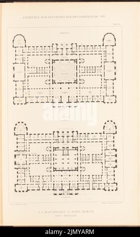 Raschdorff Julius, Raschdorff Otto, parlamentsgebäude für den Deutschen Reichstag in Berlin 1882. (Aus: Sammelmappe mit hervorragenden Wettbewerbsmotiven H. 6, Aufl. 46,8 x 29 cm (inkl. Kanten scannen) Stockfoto