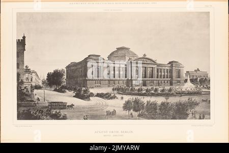 Orth August (1828-1901), Parlamentsgebäude für den Deutschen Reichstag in Berlin 1882. (Aus: Ordner mit ausgezeichneten Wettbewerbsdesigns H. 6, Aufl. 28,9 x 46,2 cm (einschließlich Scankanten) Stockfoto