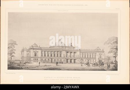 Zastrau & Kleinwächter, parlamentsgebäude für den Deutschen Reichstag in Berlin 1882. (Aus: Sammelmappe mit ausgezeichneten Wettbewerbsdesigns H. 6, Aufl. 4 cm (einschließlich Scankanten) Stockfoto