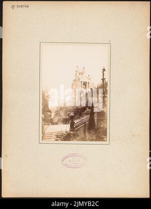 Sehring Bernhard (1855-1941), nur wenige Schritte von Porta del Popolo und Via Flaminia entfernt. (Aus: Ideales Projekt für ein deutsches Künstlerhaus und Workshop in Rom, Berlin 1886.) (1886-1886): Ansicht. Foto auf Papier, 32,1 x 24,4 cm (einschließlich Scankanten) Stockfoto