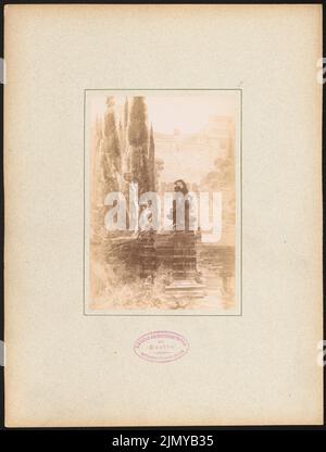 Sehring Bernhard (1855-1941), ausgehend von der Villa Papa Guilia. (Aus: Ideales Projekt für ein deutsches Künstlerhaus und Workshop in Rom, Berlin 1886.) (1886-1886): Ansicht. Foto auf Papier, 32,4 x 24,5 cm (einschließlich Scankanten) Stockfoto
