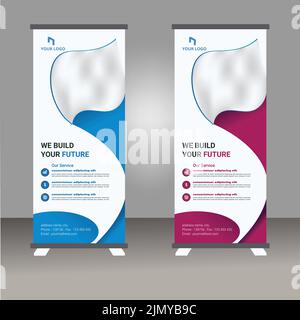 Roll Up Banner Design Vorlage, modernes X-Banner, rull Up Design, Golf Competition Roll Up Banne, moderner Sport Rull Up Banner Template Vector EPS Stock Vektor