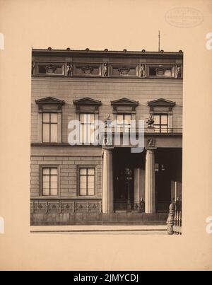 Langhans Carl Ferdinand (1782-1869), Kaiser-Wilhelm-Palais, Berlin (ohne dat.): Ausschnitt des Portals. Leichter Druck, 33,2 x 26 cm (einschließlich Scankanten) Stockfoto