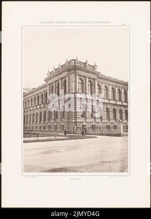 Warth Otto (1845-1918), Kolleggebäude der Kaiser-Wilhelm-Universität in Straßburg (ohne Datum): Pavillon ansehen. Leichter Druck auf Papier, 51,6 x 37,5 cm (einschließlich Scankanten) Stockfoto