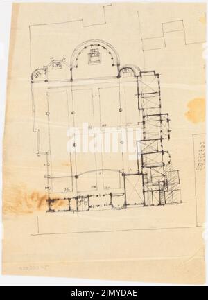 Klomp Johannes Franziskus (1865-1946), St. Martinus, Olpe (1894-1909): Grundrissenstudie (1: 200). Tinte auf Transparent, 42,3 x 30,8 cm (einschließlich Scankanten) Stockfoto