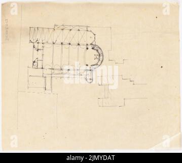 Klomp Johannes Franziskus (1865-1946), St. Martinus, Olpe (1894-1909): Grundrissenstudie (1: 500). Tinte auf Transparent, 20,8 x 24,9 cm (einschließlich Scankanten) Stockfoto