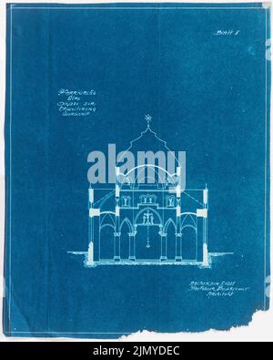 Klomp Johannes Franziskus (1865-1946), St. Martinus, Olpe (05.12.1905): Querschnitt (Entwurf Joseph Buchkremer). Blaupause auf Papier, 36,2 x 29 cm (einschließlich Scankanten) Stockfoto