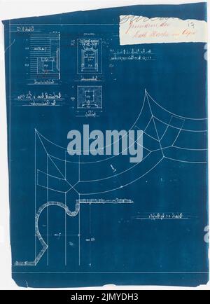 Klomp Johannes Franziskus (1865-1946), St. Martinus, Olpe (07,1906): Profil. Farbtinte, über Blaupause auf Papier, 45,9 x 33,3 cm (einschließlich Scankanten) Stockfoto