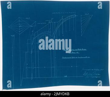 Klomp Johannes Franziskus (1865-1946), St. Martinus, Olpe (30. Juni 1908): Berechnung 1:50. Blaupause auf Papier, 47,1 x 57,1 cm (einschließlich Scankanten) Stockfoto