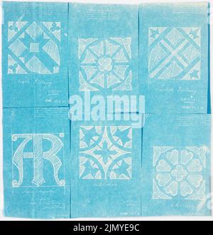 Klomp Johannes Franziskus (1865-1946), Erweiterung der St.-Joseph-Kirche, Hamm (25. März 1911): Ornamente. Blaupause auf Papier, 46,3 x 44,7 cm (einschließlich Scankanten) Stockfoto