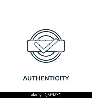 Symbol „Authenticity“. Monochromes, einfaches Symbol für Vorlagen, Webdesign und Infografiken Stock Vektor