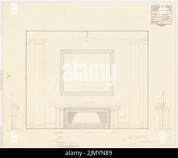 Böhmer Franz (1907-1943), Park Hotel in Posen (22.03.1943): Blick auf die Säuleneinstellung in 1:10 Uhr. Bleistift auf Transparent, 57 x 68,4 cm (einschließlich Scankanten) Stockfoto