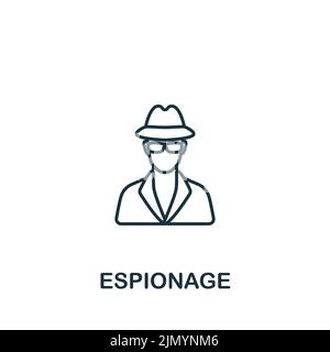 Spionagesymbol. Monochrom Simple Line Crime Icon für Vorlagen, Webdesign und Infografiken Stock Vektor