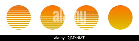 Retro-Symbol für Sonnenuntergang. Einfaches Design Stock Vektor