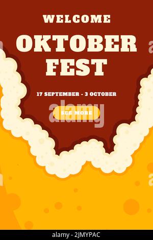 Vertikales Banner Design oktoberfest Illustration Stock Vektor