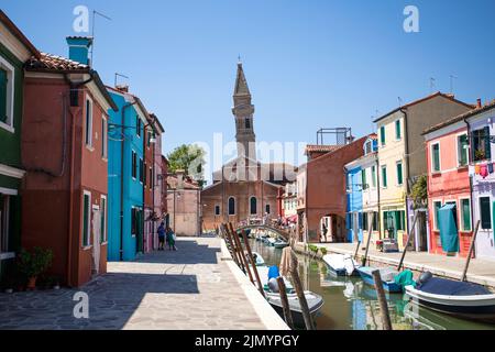 Die Regenbogeninsel Burano, Venedig, Italien Stockfoto