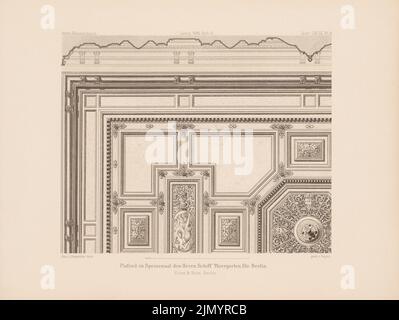 Ihne & Stegmüller (1878-1888), Villa Schiff, Berlin. (Aus: Architectural Sketchbook, H. 199/4, 1886.) (1886-1886): Blick auf die Decke Esszimmer. Stich auf Papier, 25,6 x 34 cm (einschließlich Scankanten) Stockfoto