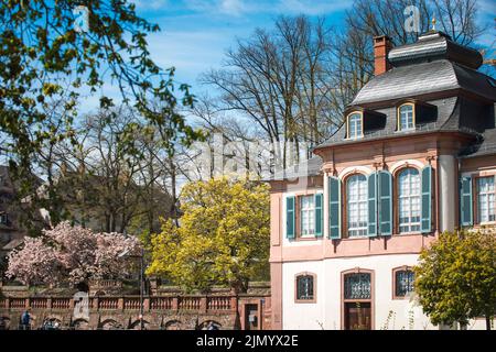 Hoechst, kleines Dorf in der Nähe von Frankfurt, Deutschland. Bolongaro Palast, Rathaus Stockfoto