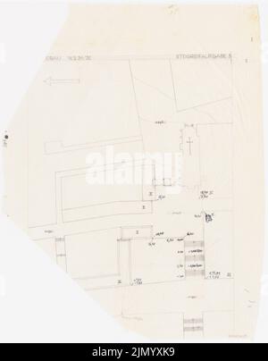 Böhmer Franz (1907-1943), Stadtentwicklung, Passband 5 Wintersemester 1931/32 (1931-1932): Grundriß. Tinte, Bleistift auf Transparent, 53,4 x 41,7 cm (einschließlich Scankanten) Stockfoto