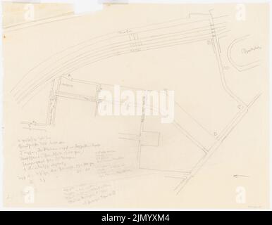 Böhmer Franz (1907-1943), Stadtentwicklung, Bipial Task 3 Sommersemester 1932 (14. Juli 1932): Lageplan. Bleistift auf Transparent, 61,5 x 79,1 cm (einschließlich Scankanten) Stockfoto