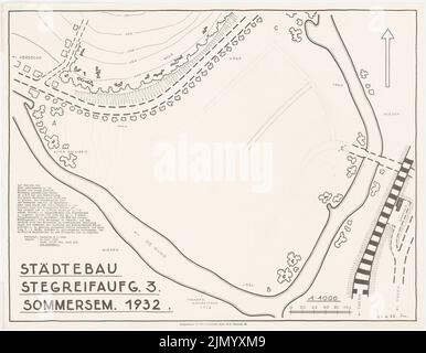 Böhmer Franz (1907-1943), Stadtplanung, Bipial Task 3 Sommersemester 1932 (22. April 1932): Task. Bleistift-Überdruck auf Papier, 56,7 x 72,9 cm (einschließlich Scankanten) Stockfoto