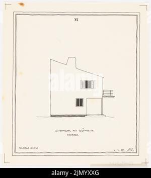 Böhmer Franz (1907-1943), Einfamilienhaus (13. Februar 1929): Seitage Ansicht 1: 100. Tinte auf Transparent, 25,7 x 23,1 cm (einschließlich Scankanten) Stockfoto