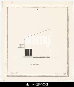 Böhmer Franz (1907-1943), Einfamilienhaus (13. Februar 1929): Seitage Ansicht 1: 100. Tinte auf Transparent, 25,4 x 22,8 cm (einschließlich Scankanten) Stockfoto