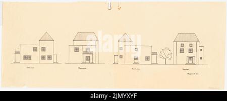 Böhmer Franz (1907-1943), Wohnhaus (1925-1925): 4 Aufrufe 1: 100. Tinte, Bleistift auf Transparent, 30,6 x 76,2 cm (einschließlich Scankanten) Stockfoto