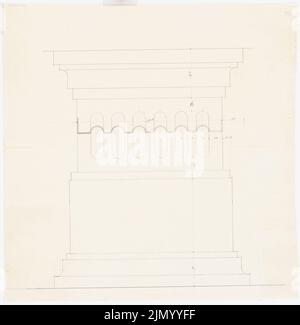 Böhmer Franz (1907-1943), Reichsministerium für Ernährung und Landwirtschaft in Berlin-Mitte (1938-1938): Pilaster. Bleistift auf Transparent, 79,1 x 77,7 cm (einschließlich Scankanten) Stockfoto