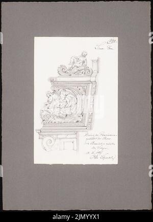 Schmalz Otto (1861-1915), Reiseskizzen aus Italien (18. April 1887): Siena: Kathedrale (Chorstill-Ansicht). Bleistift auf Papier, 42,6 x 30,8 cm (einschließlich Scankanten) Stockfoto