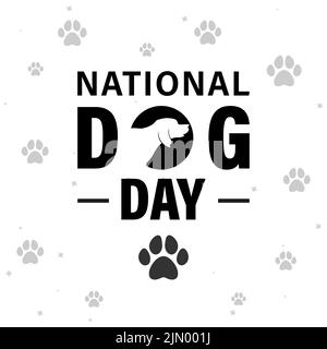 Vektor National Dog Day. 26. august. Hintergrund, Poster, Karte, Bannervektor Illustration Stock Vektor