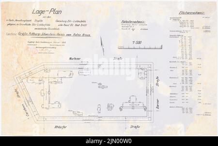 Böhmer Franz (1907-1943), Gräfin-Rittberg-Krankenhaus in Berlin-Lichterfelde (02,1935): Je nach Plan 1: 500. Tinte auf Papier, 51,5 x 82,2 cm (einschließlich Scankanten) Stockfoto