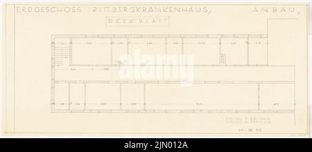 Böhmer Franz (1907-1943), Gräfin-Rittberg-Krankenhaus in Berlin-Lichterfelde (04/25/1935): Konstruktion: Grundriß. Bleistift auf Transparent, 35,8 x 80,5 cm (einschließlich Scankanten) Stockfoto