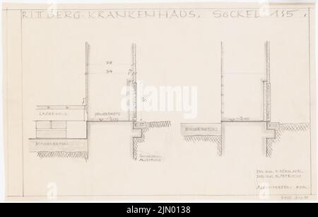 Böhmer Franz (1907-1943), Gräfin-Rittberg-Krankenhaus in Berlin-Lichterfelde (1934-1934): Sockel: Detail 1: 5. Bleistift auf Transparent, 33,5 x 52,5 cm (einschließlich Scankanten) Stockfoto