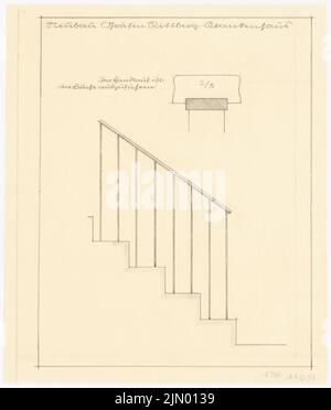 Böhmer Franz (1907-1943), Gräfin-Rittberg-Krankenhaus in Berlin-Lichterfelde (1934-1934): Treppe: Ansicht, Detail. Bleistift auf Transparent, 28,2 x 24 cm (einschließlich Scankanten) Stockfoto