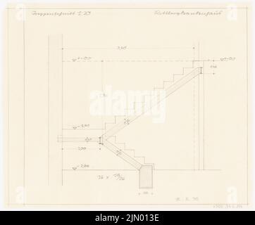 Böhmer Franz (1907-1943), Gräfin-Rittberg-Krankenhaus in Berlin-Lichterfelde (15. Mai 1935): Staircut 1:20. Bleistift auf Transparent, 27,8 x 33,6 cm (einschließlich Scankanten) Stockfoto
