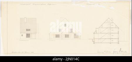 Böhmer Franz (1907-1943), niederländischer Regierungsrat Fuhrmann in Berlin-Zehlendorf (28. Juni 1935): Aufrufe, Durchschnitt 1: 100. Bleistift auf Transparent, 30,9 x 72,1 cm (einschließlich Scankanten) Stockfoto