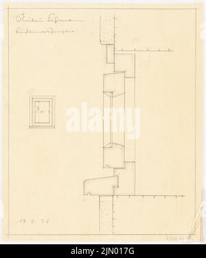 Böhmer Franz (1907-1943), niederländischer Regierungsrat Fuhrmann in Berlin-Zehlendorf (13. Februar 1936): Lüftungsfenster: Ansicht, Detail. Bleistift auf Transparent, 35,1 x 29,6 cm (einschließlich Scankanten) Stockfoto