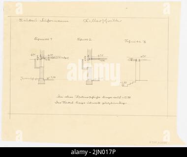 Böhmer Franz (1907-1943), niederländischer Regierungsrat Fuhrmann in Berlin-Zehlendorf (1935-1935): Stiftung: Details Kürzungen. Bleistift auf Transparent, 28,3 x 35,9 cm (einschließlich Scankanten) Stockfoto