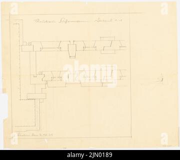 Böhmer Franz (1907-1943), niederländischer Regierungsrat Fuhrmann in Berlin-Zehlendorf (03..12,1935): Detaillierter Durchschnitt 1: 1. Bleistift auf Transparent, 63,5 x 76,1 cm (einschließlich Scankanten) Stockfoto