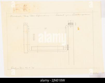 Böhmer Franz (1907-1943), niederländischer Regierungsrat Fuhrmann in Berlin-Zehlendorf (14. Januar 1936): Balkongrill: Detailreicher Schnitt. Bleistift auf Transparent, 38,1 x 51,4 cm (einschließlich Scankanten) Stockfoto