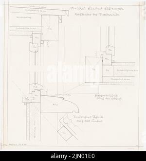 Böhmer Franz (1907-1943), Liebert-Wohnhaus in Berlin-Lichtenrade (18. Juli 1936): Dach Feed: Details 1: 1. Bleistift auf Transparent, 70,6 x 68 cm (einschließlich Scankanten) Stockfoto